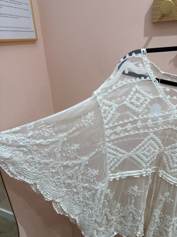 Robe transparente dentelle Blanche T.TU