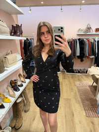 Robe motif cachemire en strass Maje - Noir - T.36 21/09