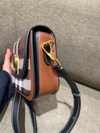 Sac bandoulière Burberry Elizabeth — Dark Birch Brown Check & Leather 15/10