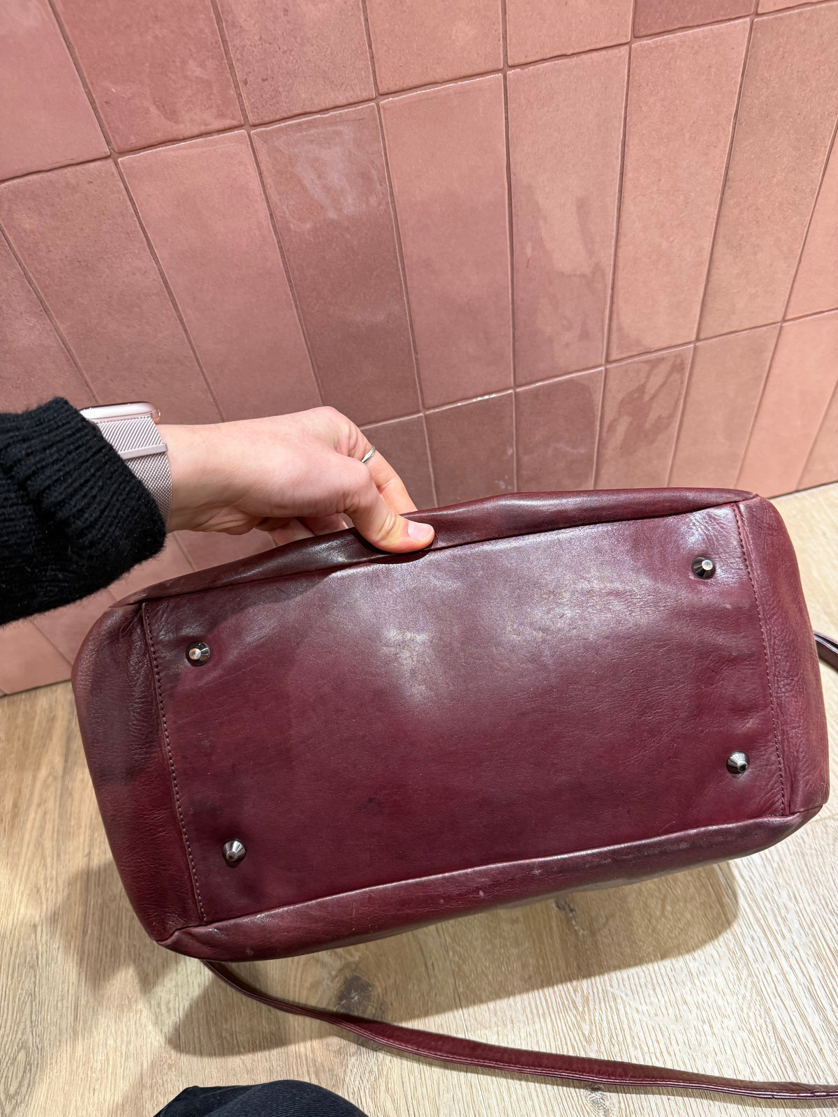 Sac IKKS bordeaux cabas cuir TU