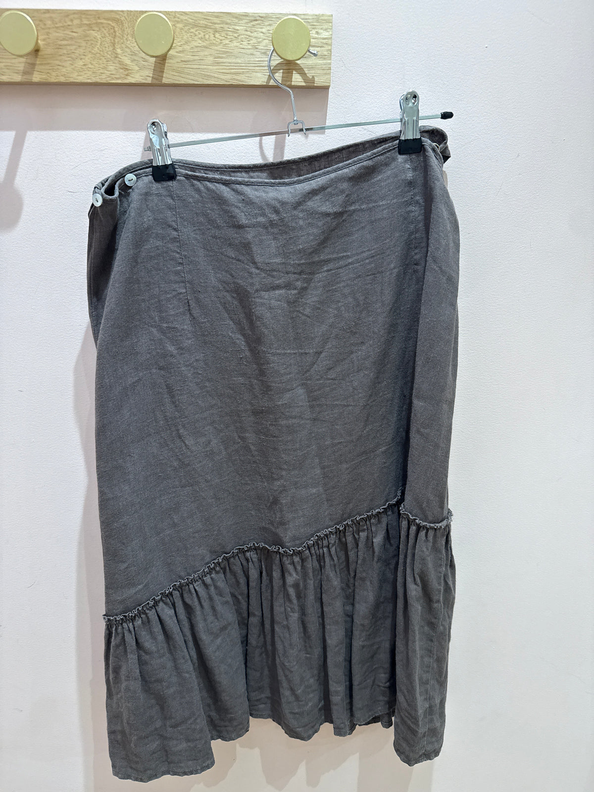 Jupe lin marron T.46