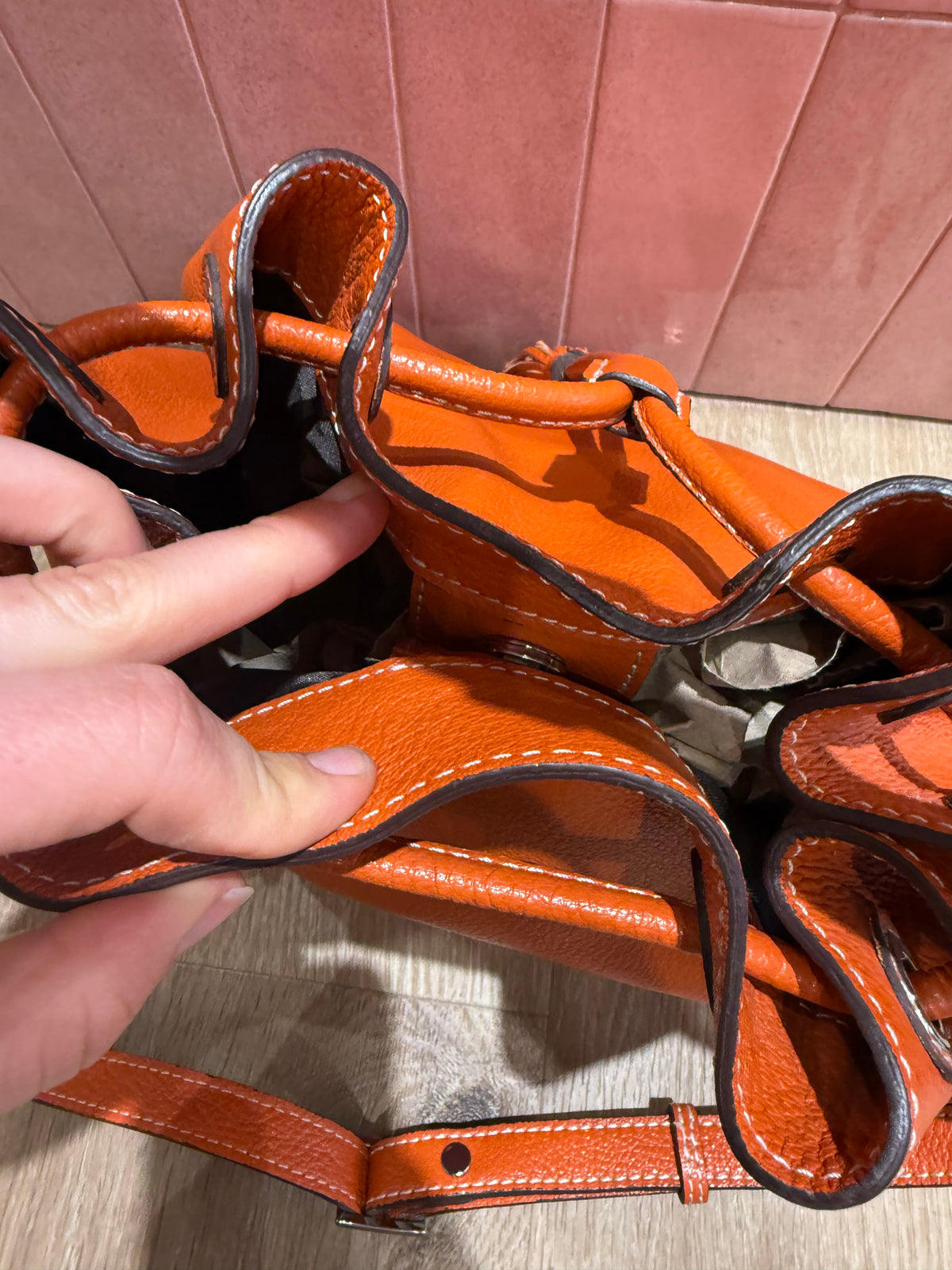 Sac en cuir orange Mac Douglas