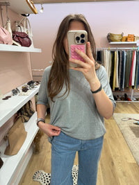 Zadig & Voltaire T-shirt Argenté T-shirt en maille argenté T.L 01/07