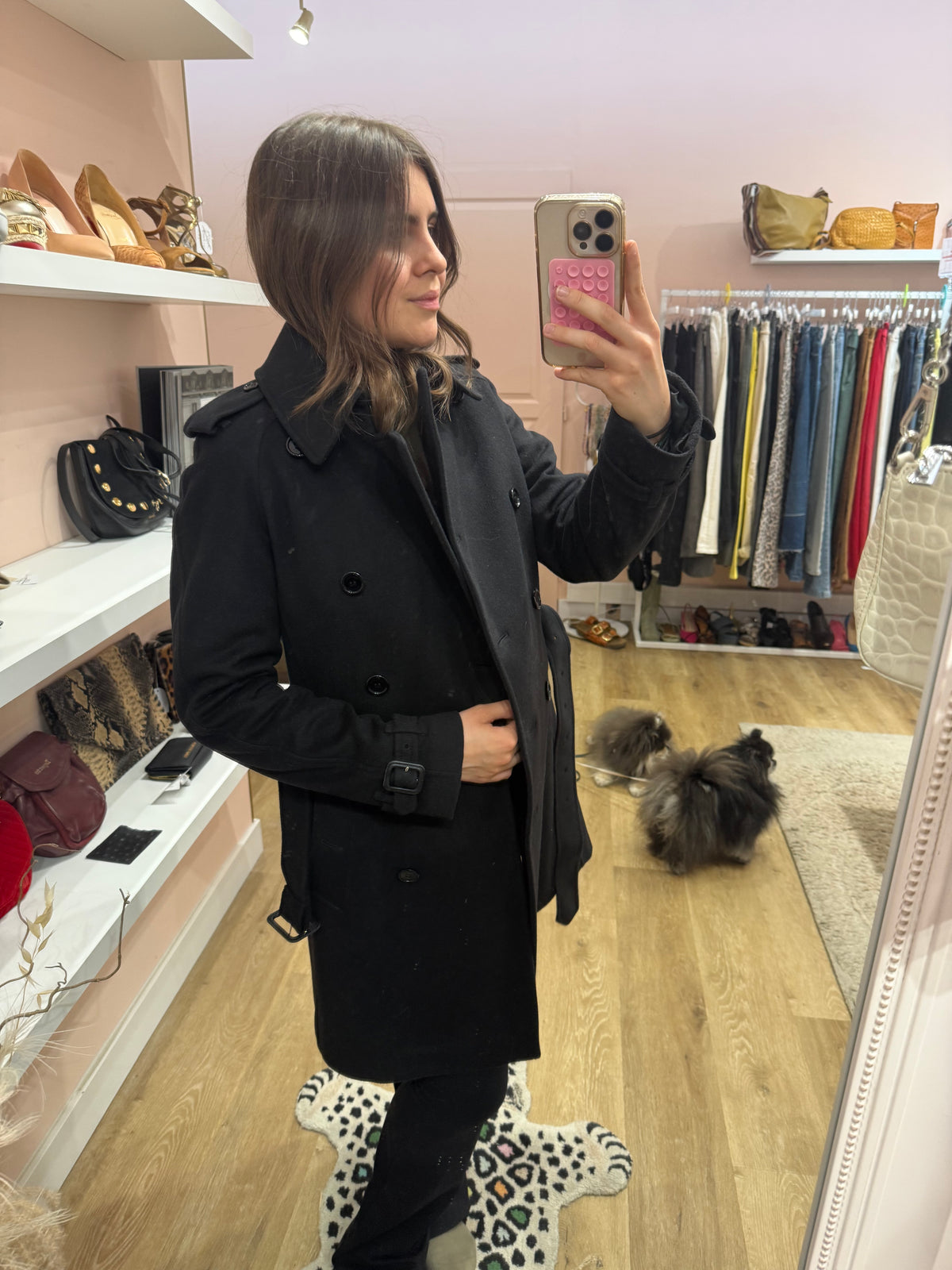 Burberry Manteau noir T.34 20/07