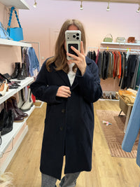 Manteau bleu nuit  Gérard Darel T.38 angora laine