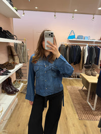 The Kooples - Chemise courte en jean cloutée - T.XS 07/09