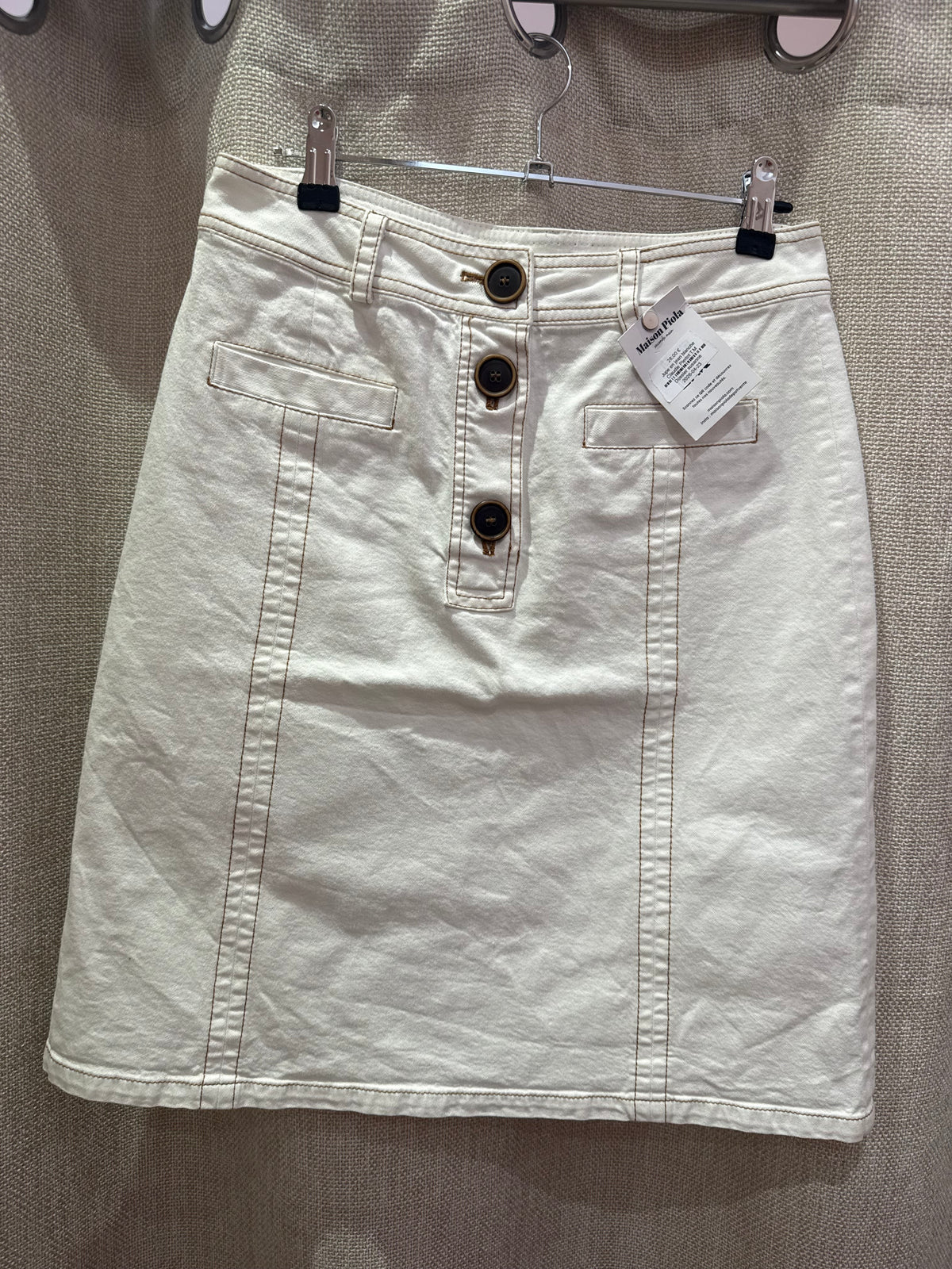 Jupe en jean blanche Claudie Pierlot T.M 08/06