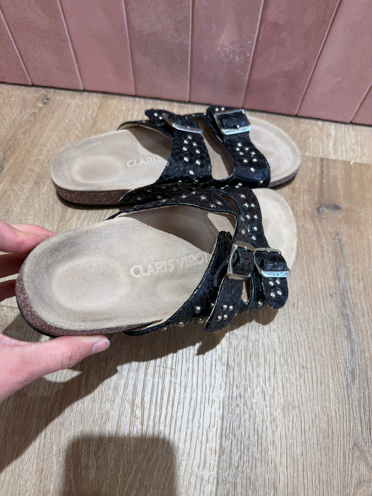 Mules Claris virot T.38 cuir 03/06