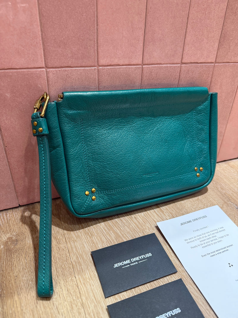 Pochette en cuir verte Jérôme dreyfuss
