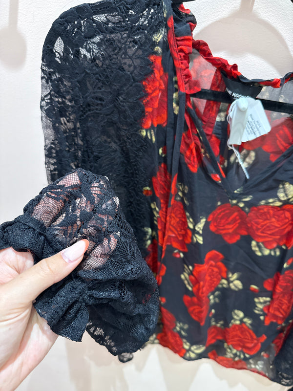 Blouse The Kooples rouge et noir T.L