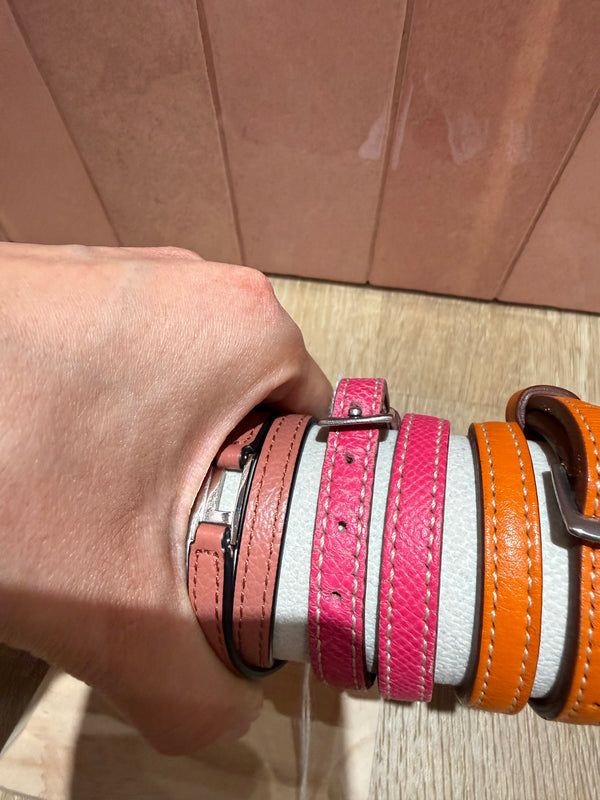 bracelet cuir rose