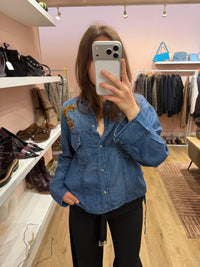The Kooples - Chemise courte en jean cloutée - T.XS 07/09