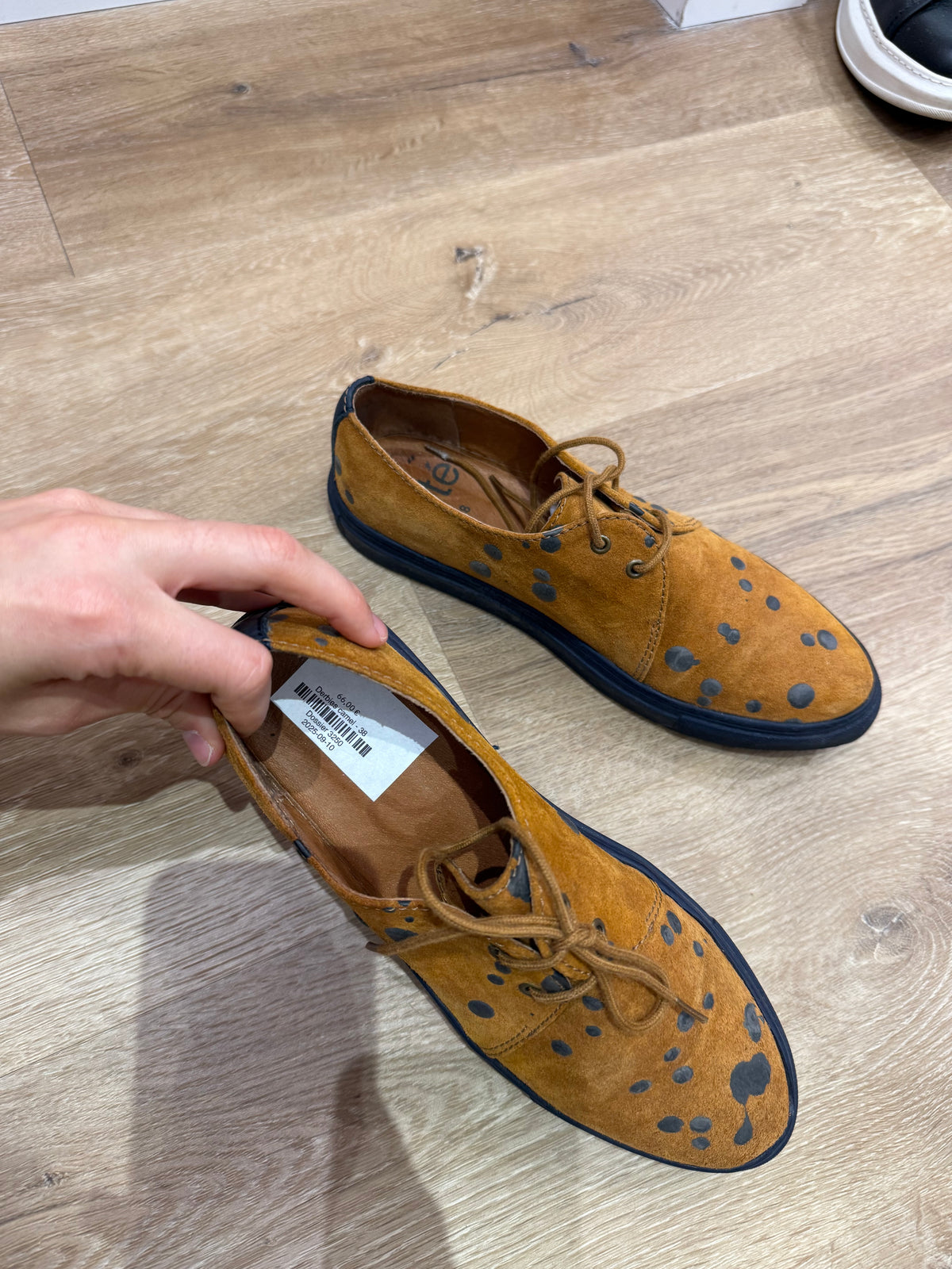 Derbies camel acoté taille 38