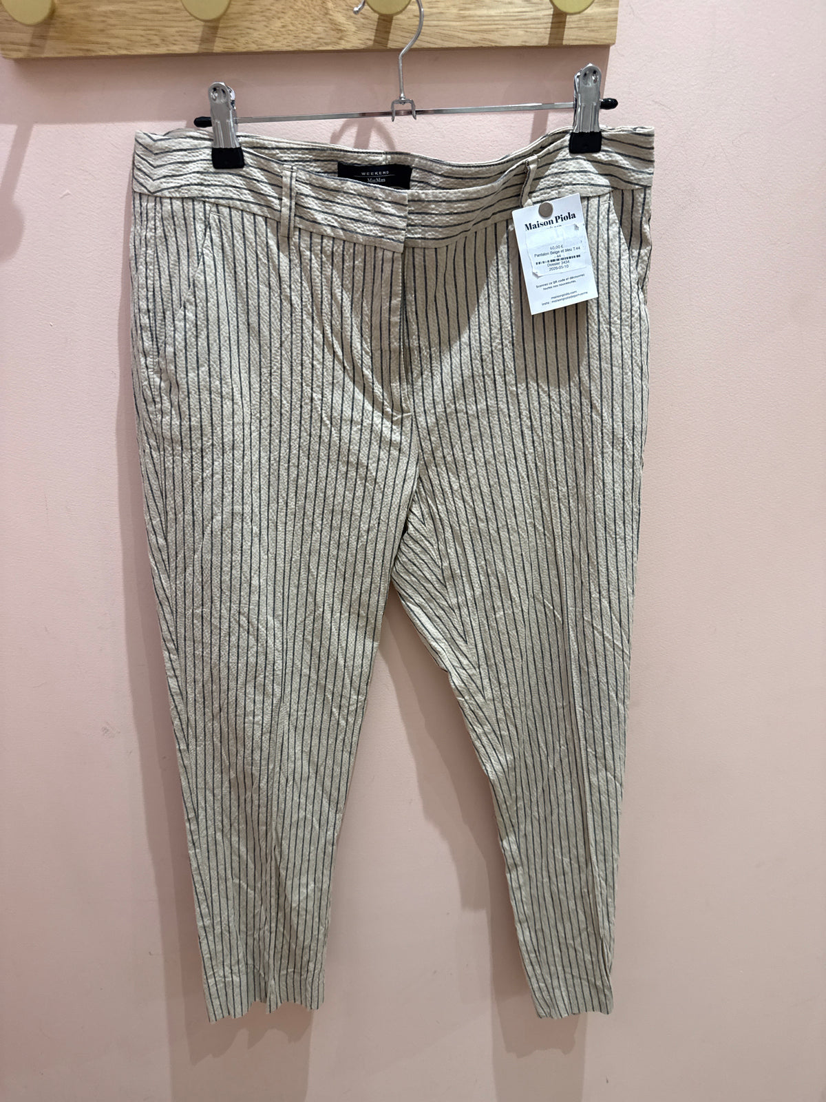 Pantalon Beige et bleu T.44