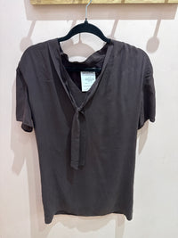 Robe manches courtes en soie IKKS marron T.M