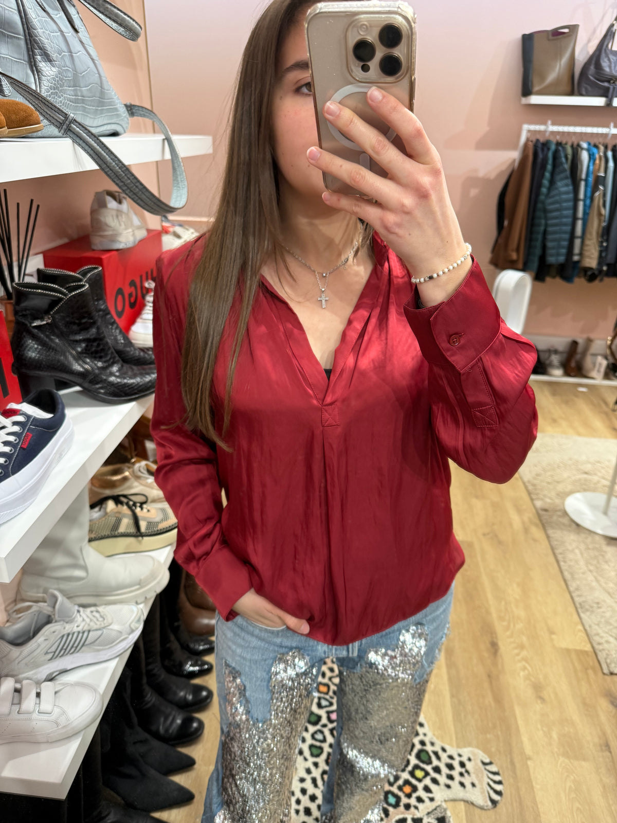 Blouse rouge satin Zadig & Voltaire T.M