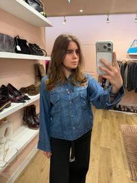The Kooples - Chemise courte en jean cloutée - T.XS 07/09