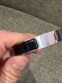 Bracelet noir Clic Hermès, finition argentée 19/10