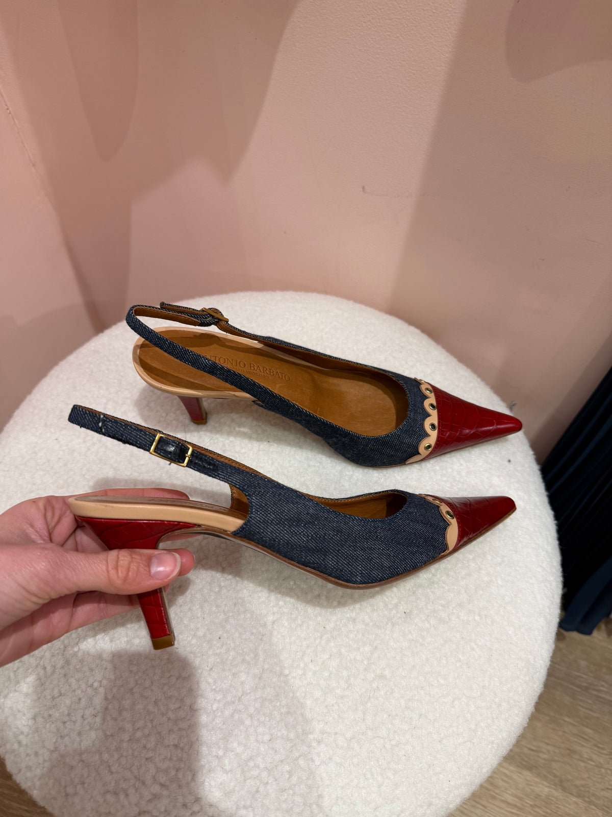 Antonio Barbato - Rouge - Escarpins rouge jean - T.37