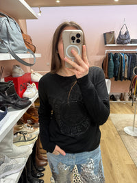 Pull noir Zadig & Voltaire T.S strass noir