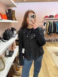 One Step - Veste en cuir bleue - T.42