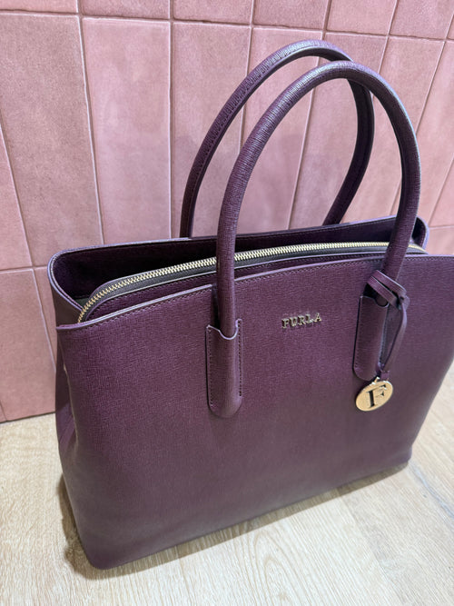 sac cabas furla neuf cuir violet 05/06