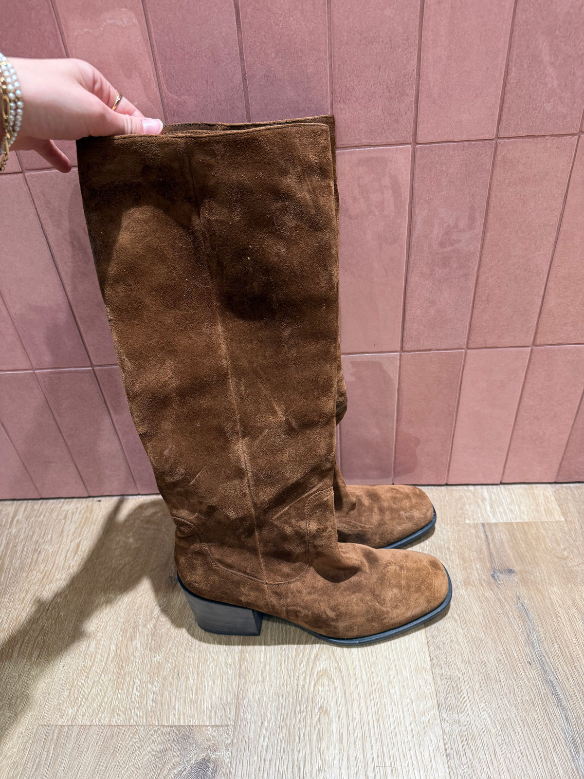 Bottes talons marron cuir (Kennel) — T.39