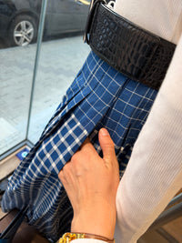 Tory Burch - Jupe longue bleue et blanche à carreaux - T.34 03/09
