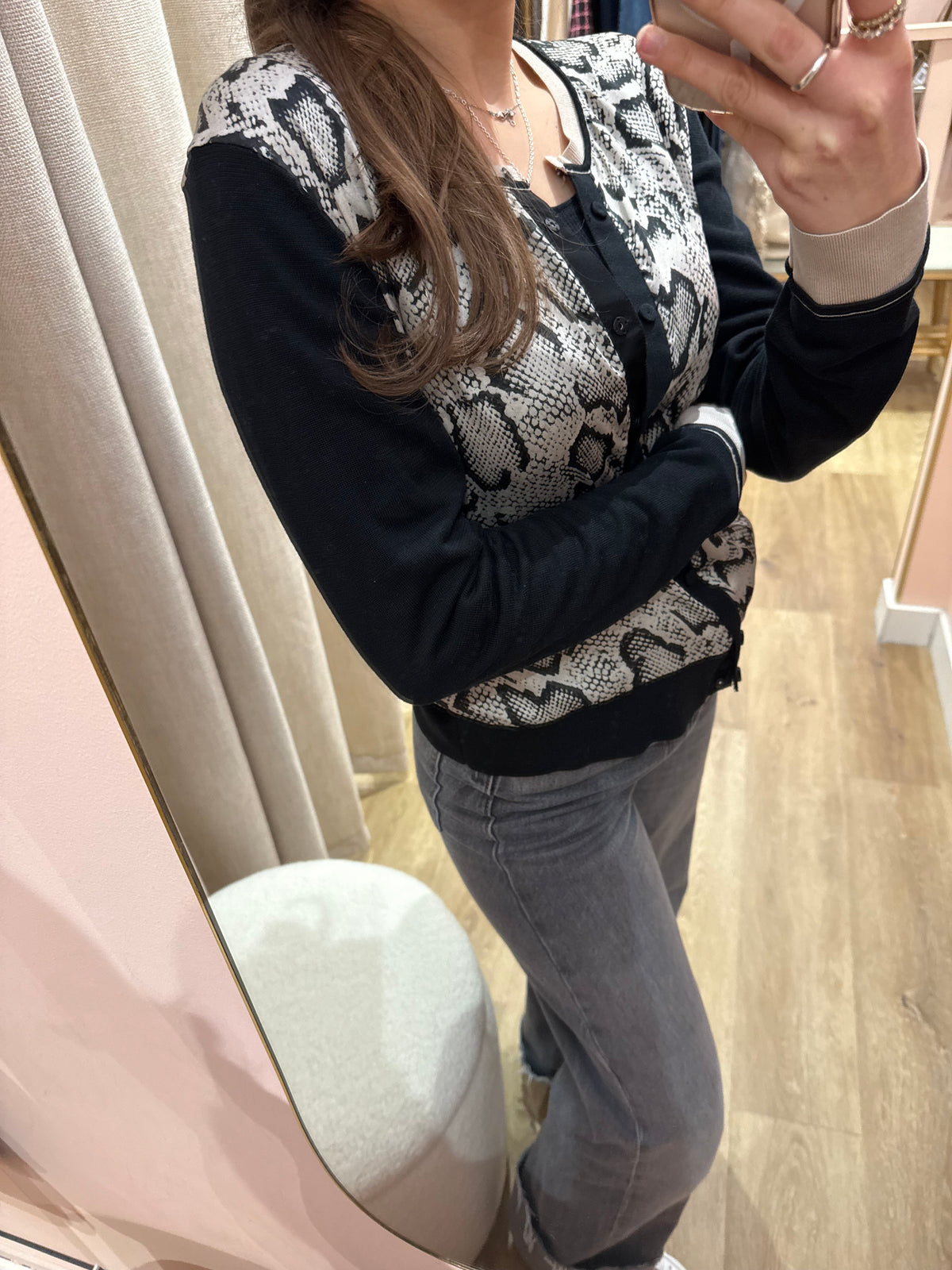Gilet beige noir serpent Paul Ka Taille TL
