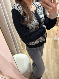 Gilet beige noir serpent Paul Ka Taille TL