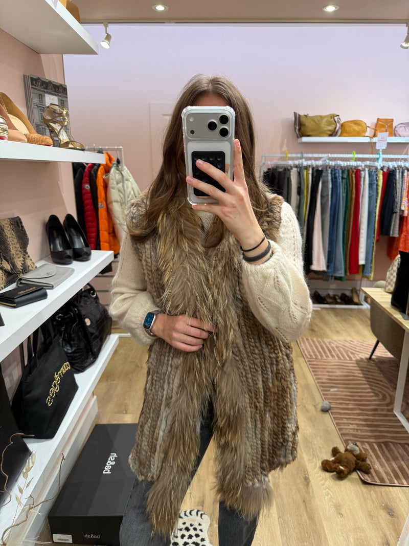 Veste sans manches vraie fourrure T.unique 18/08
