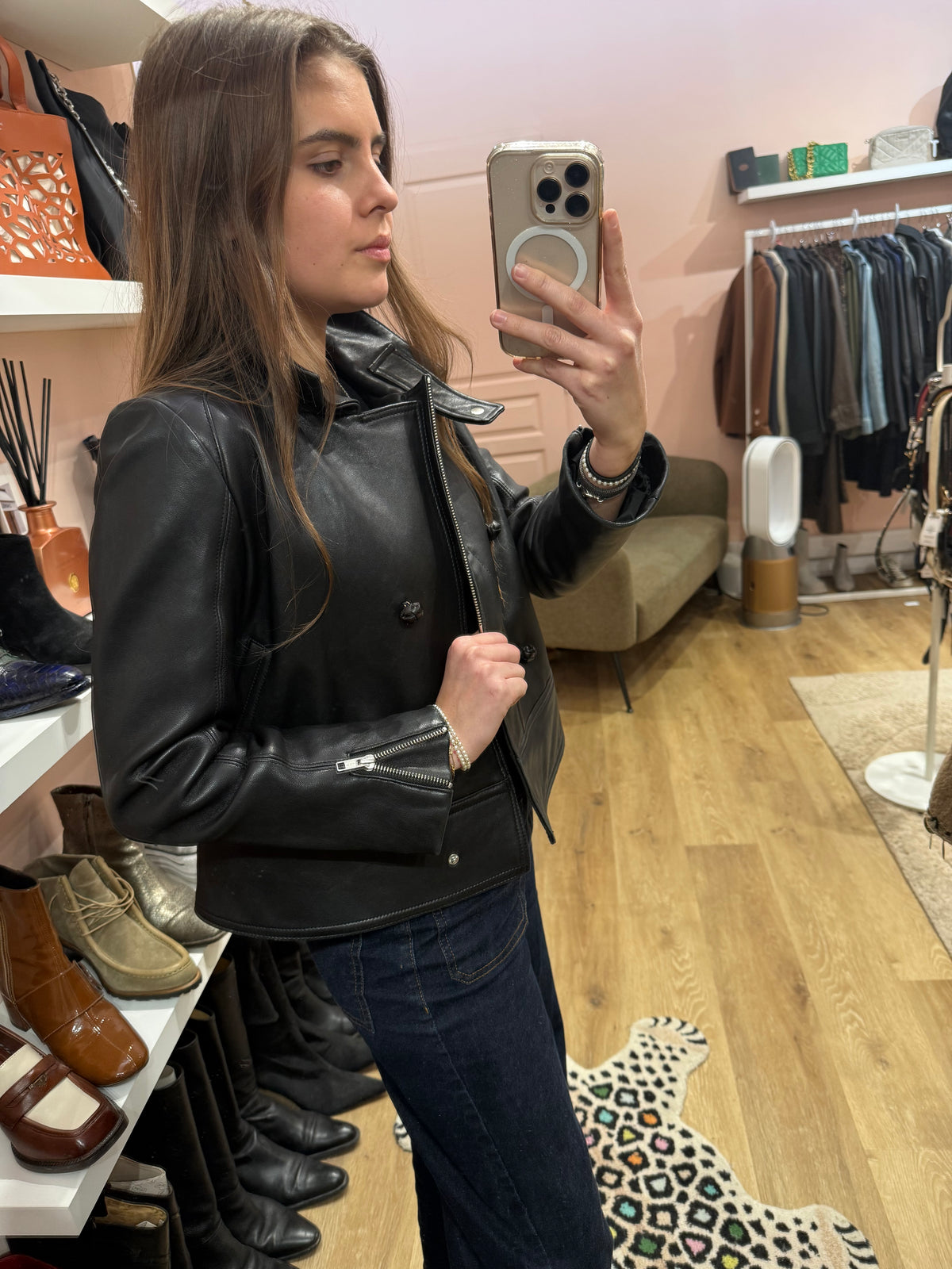 Veste en cuir Ba&sh T.S