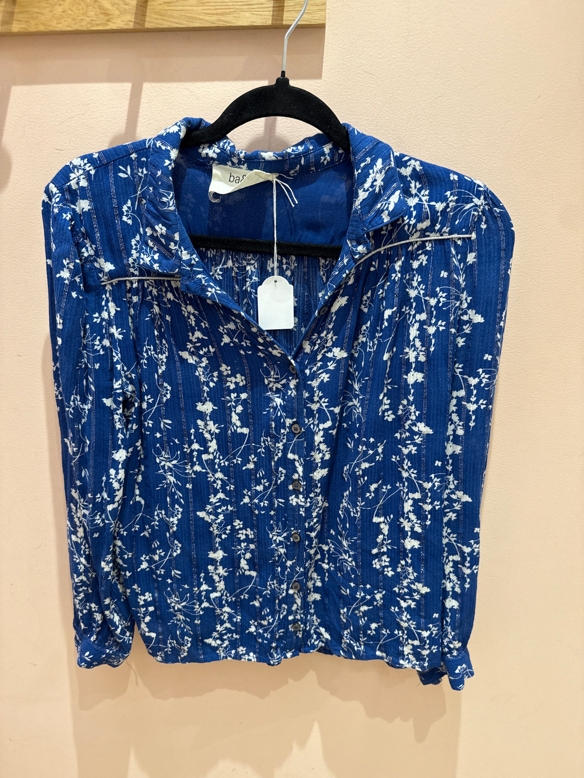 Chemise bleue et argent T.XS