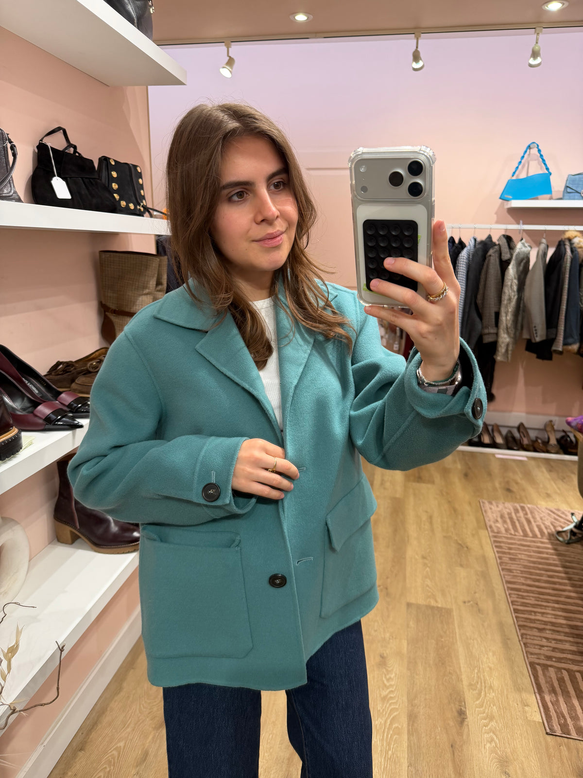 Manteau vert en laine - Max Mara - T.L 04/09