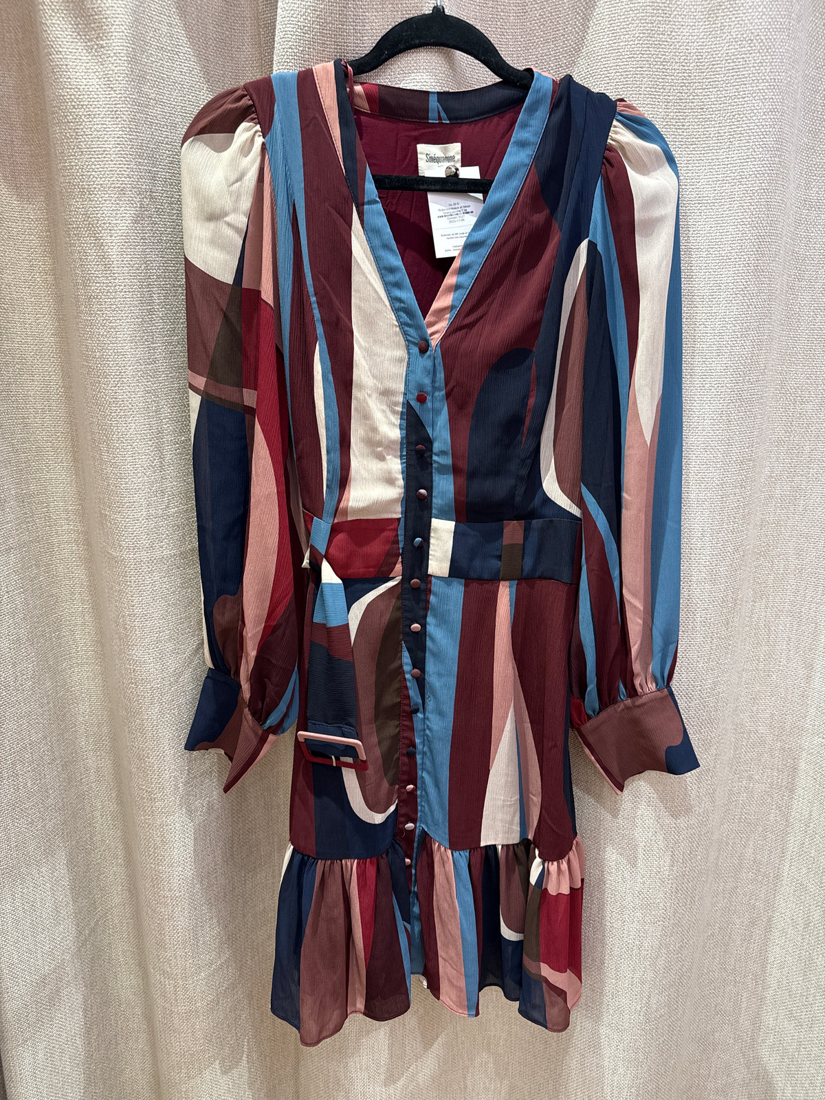 Robe bordeaux et bleue Sinéquanone T.38
