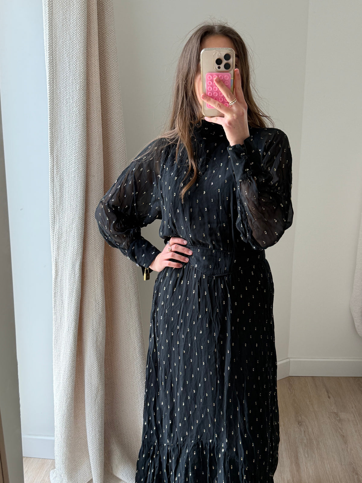 Robe longue noire et dorée ba&sh T.S