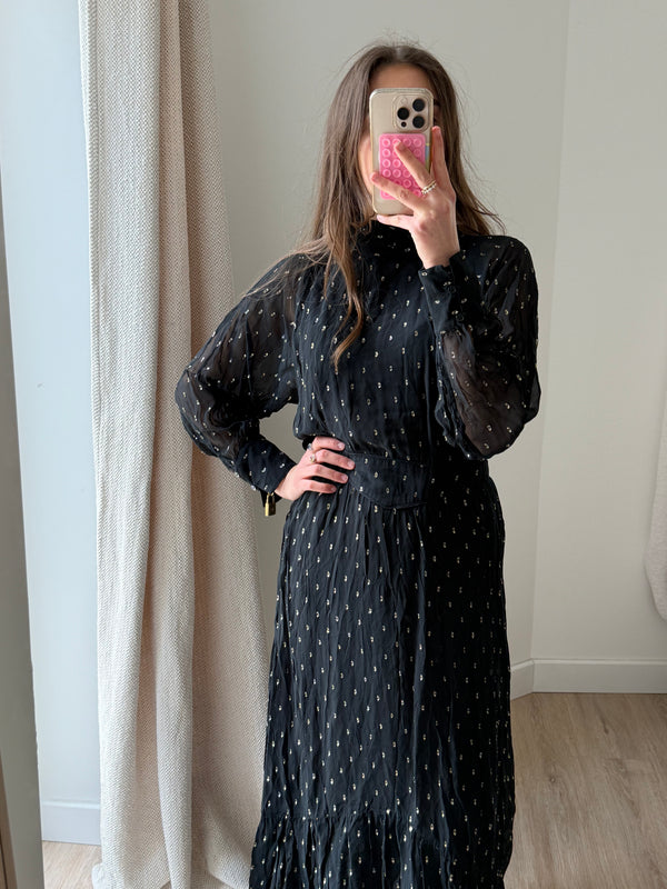 Robe longue noire et dorée ba&sh T.S