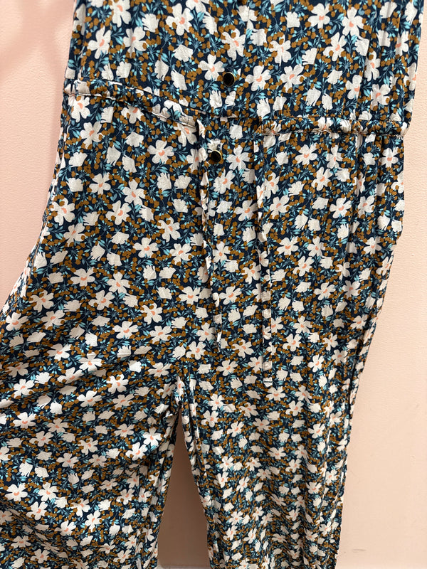 I.Code Combinaison débardeur verte fleurs roses taille 42