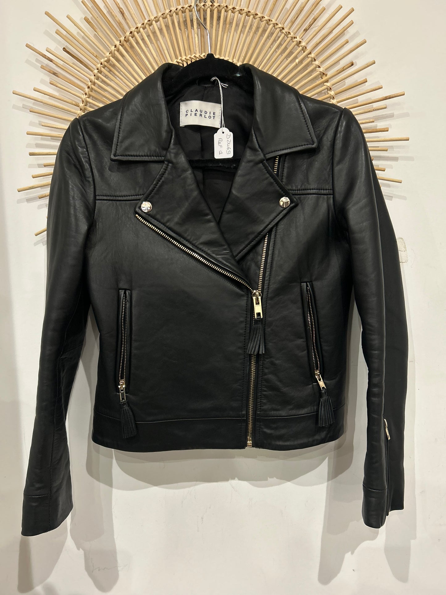 Veste Perfecto en cuir Claudie Pierlot Taille 36