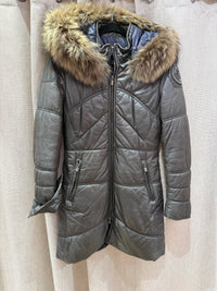 Manteau en cuir ventcouvert T.38