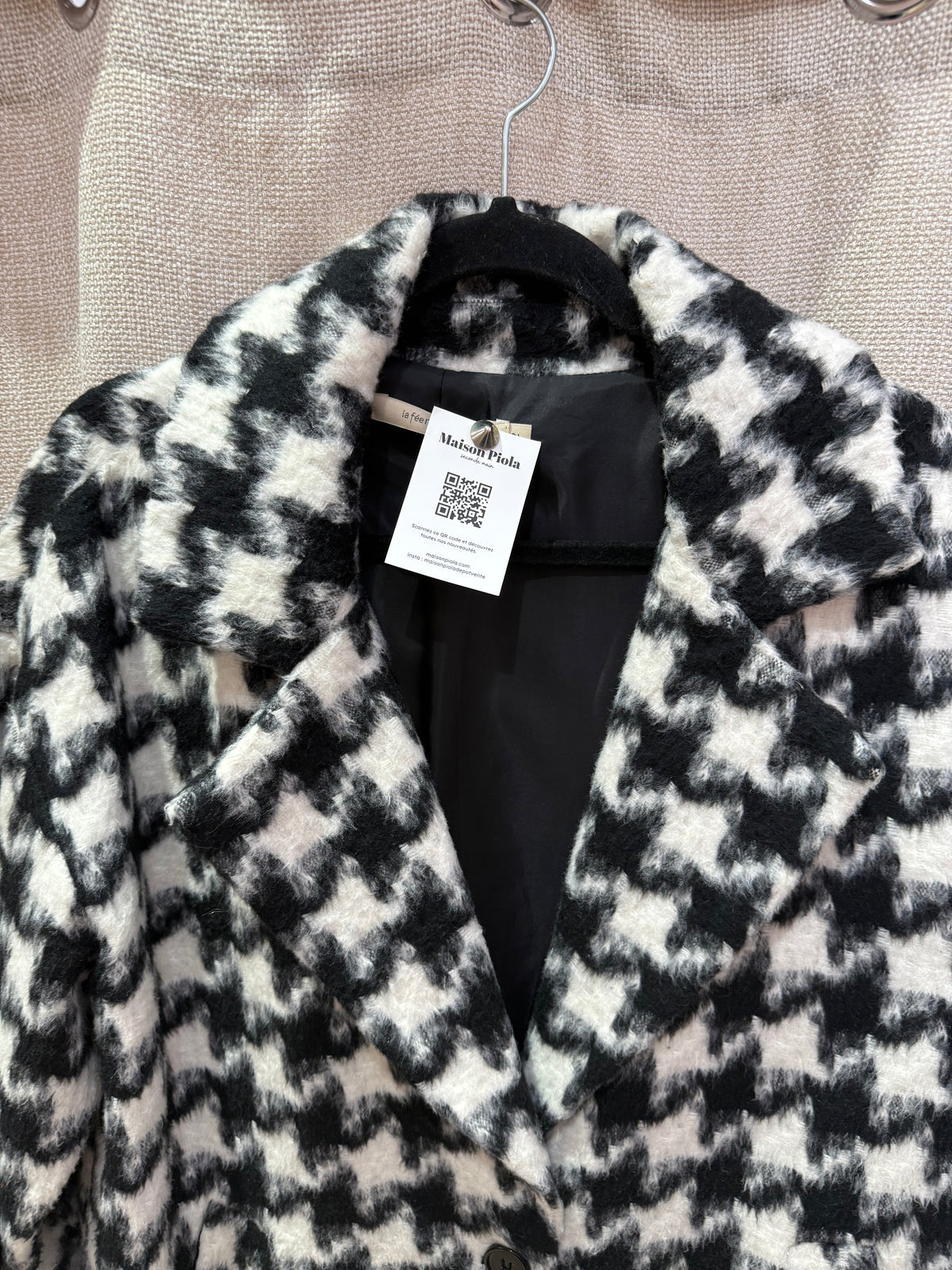 Manteau noir et blanc La Fée Maraboutée T.M