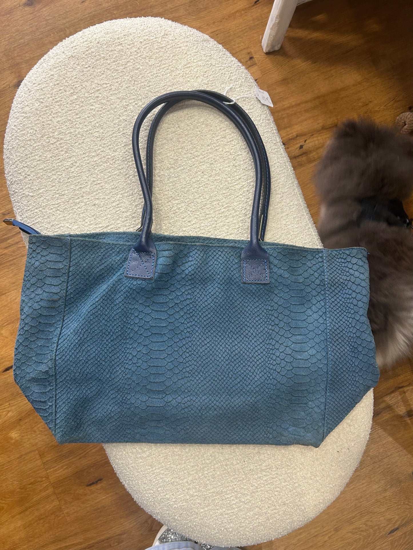 Sac en cuir bleu