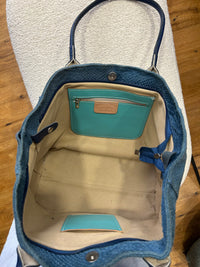 Sac en cuir bleu