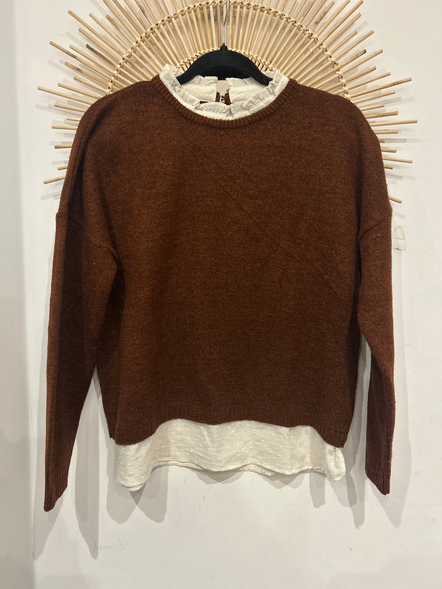 Pull marron avec col Taille M