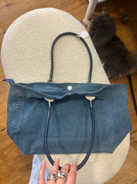 Sac en cuir bleu