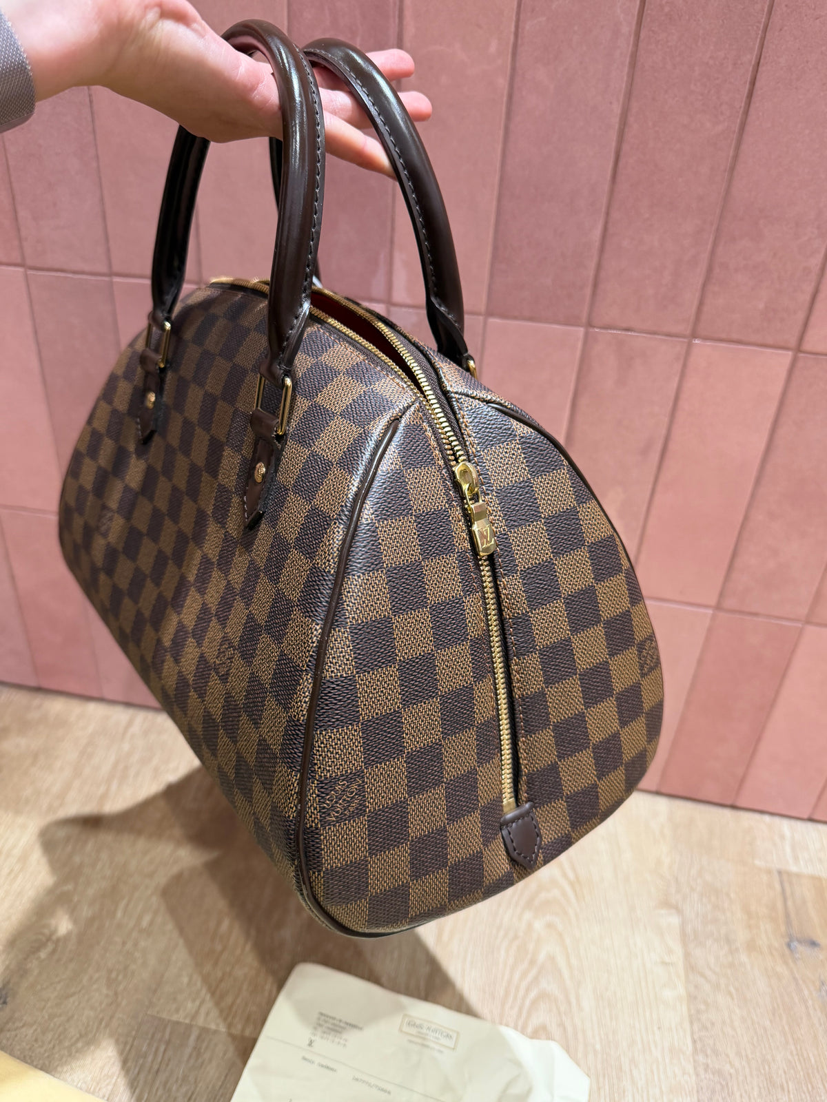 Sac Louis Vuitton Ribera Damier ébène — pochon et facture 29/10 MM