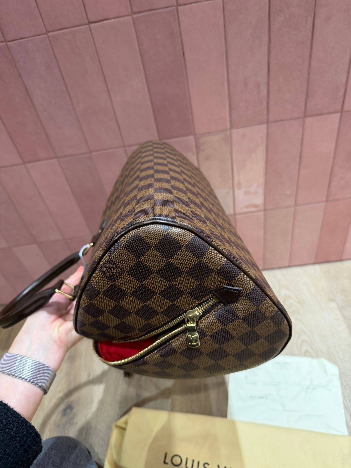 Sac Louis Vuitton Ribera Damier ébène — pochon et facture 29/10 MM