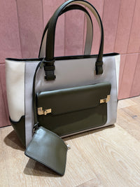 Sac Lancel kaki et blanc — pochon 29/10