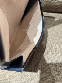 Pochette en cuir bleu nuit juge Hermès - pochon fourni 29/10