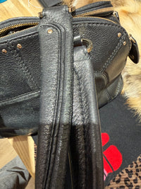 Grand sac cabas en cuir Lancel noir, poche multiples 29/10